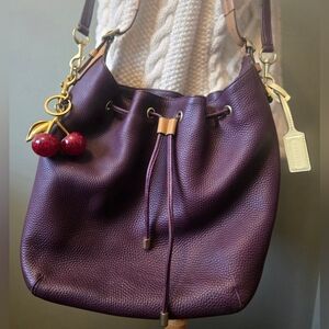 COACH Soft Legacy Pebbled Leather Drawstring Shoulder Bag